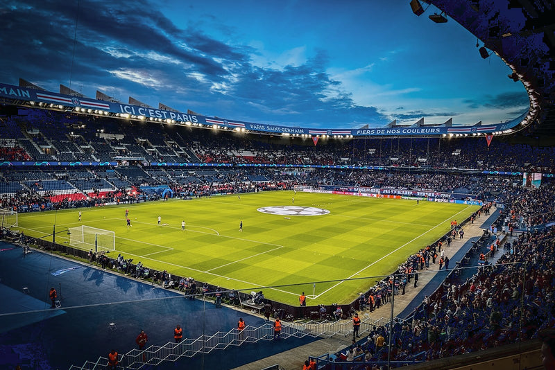 Parc des Princes seen from a lower-tier seat on a match night