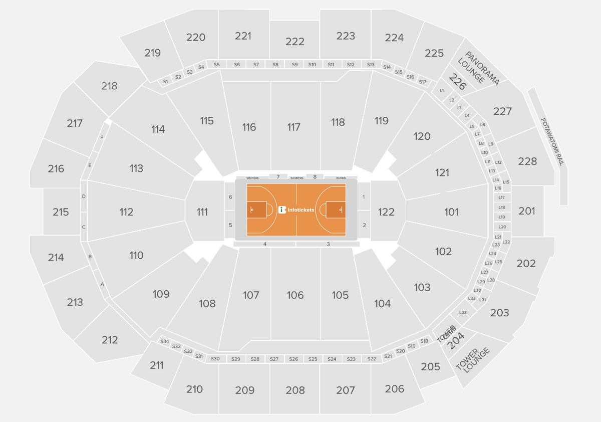 Seating Chart Milwaukee Bucks Tickets